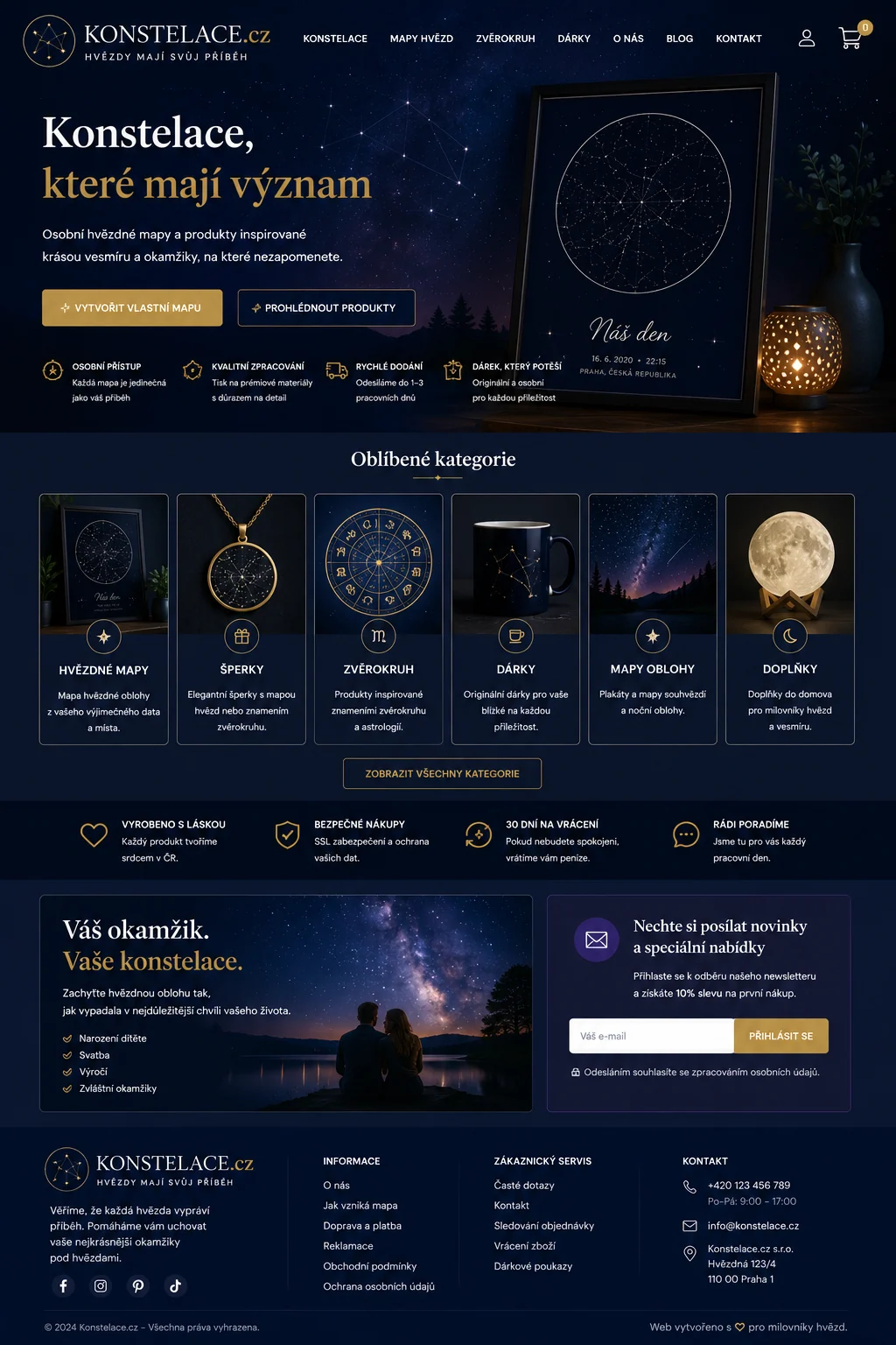 Ilustrační návrh možného webu Konstelace.cz pro konstelace, práci se souvislostmi a rozvojové projekty